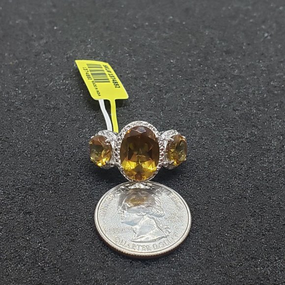 Alexite Diamond Platinum Overlay Sterling Silver Ring Size 6.25 TGW 9.27cts - Picture 13 of 14